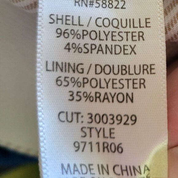 Max Studio Striped Tan White Stretchy Medium Pants Women's slacks pockets EUC - Picture 6 of 7